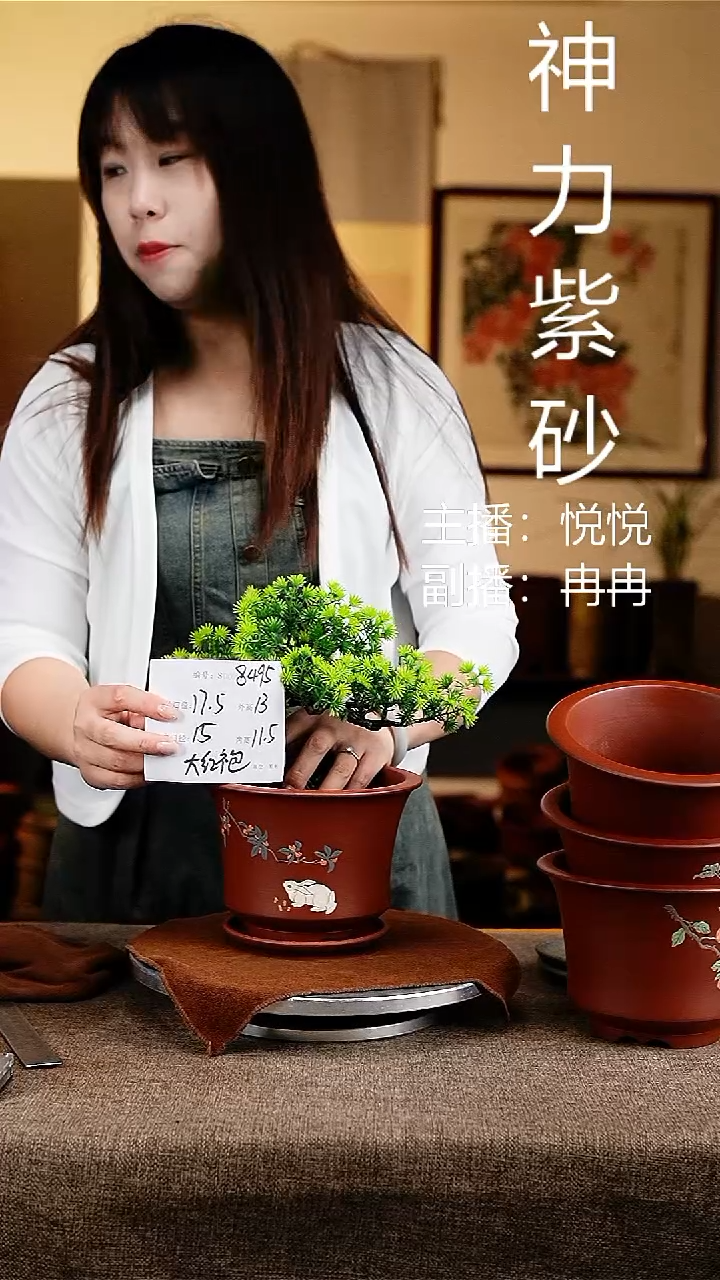 紫砂花盆花卉工艺8495+z