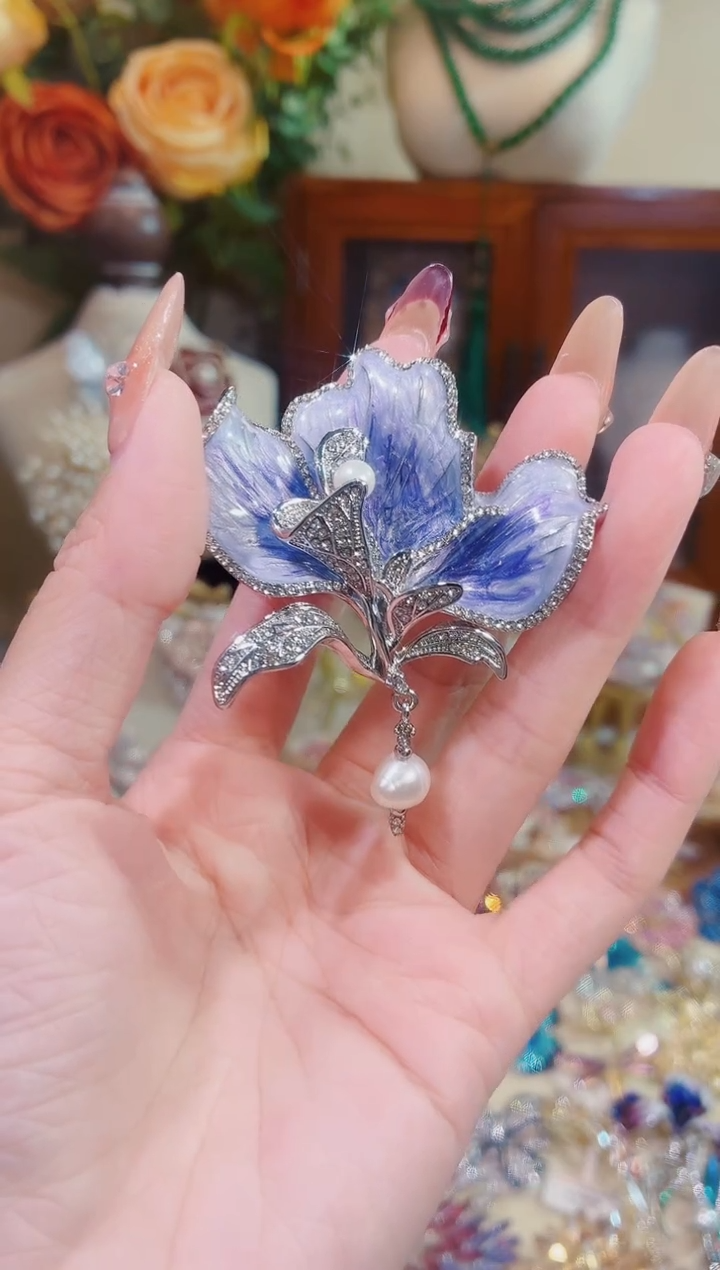 合成立方氧化锆铜合金紫瓣兰心