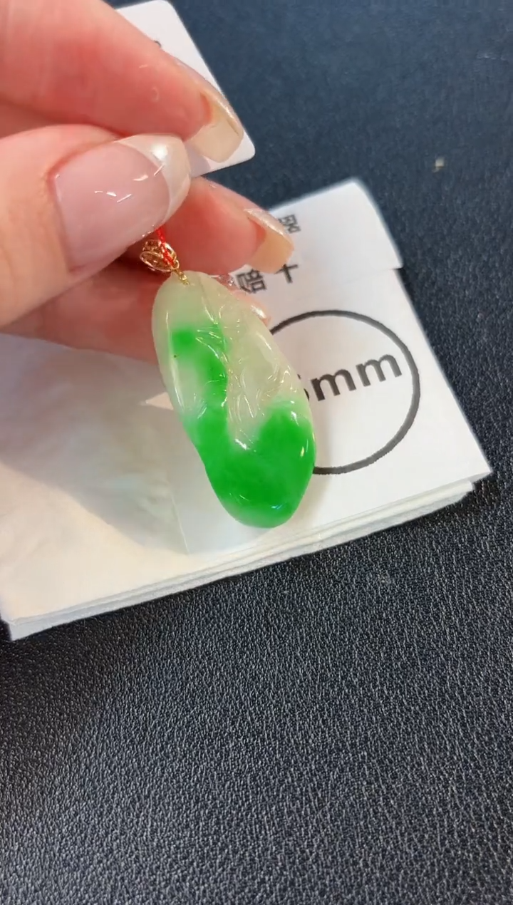 翡翠18K金镶嵌颈饰 缅料A货/支持复检/一件