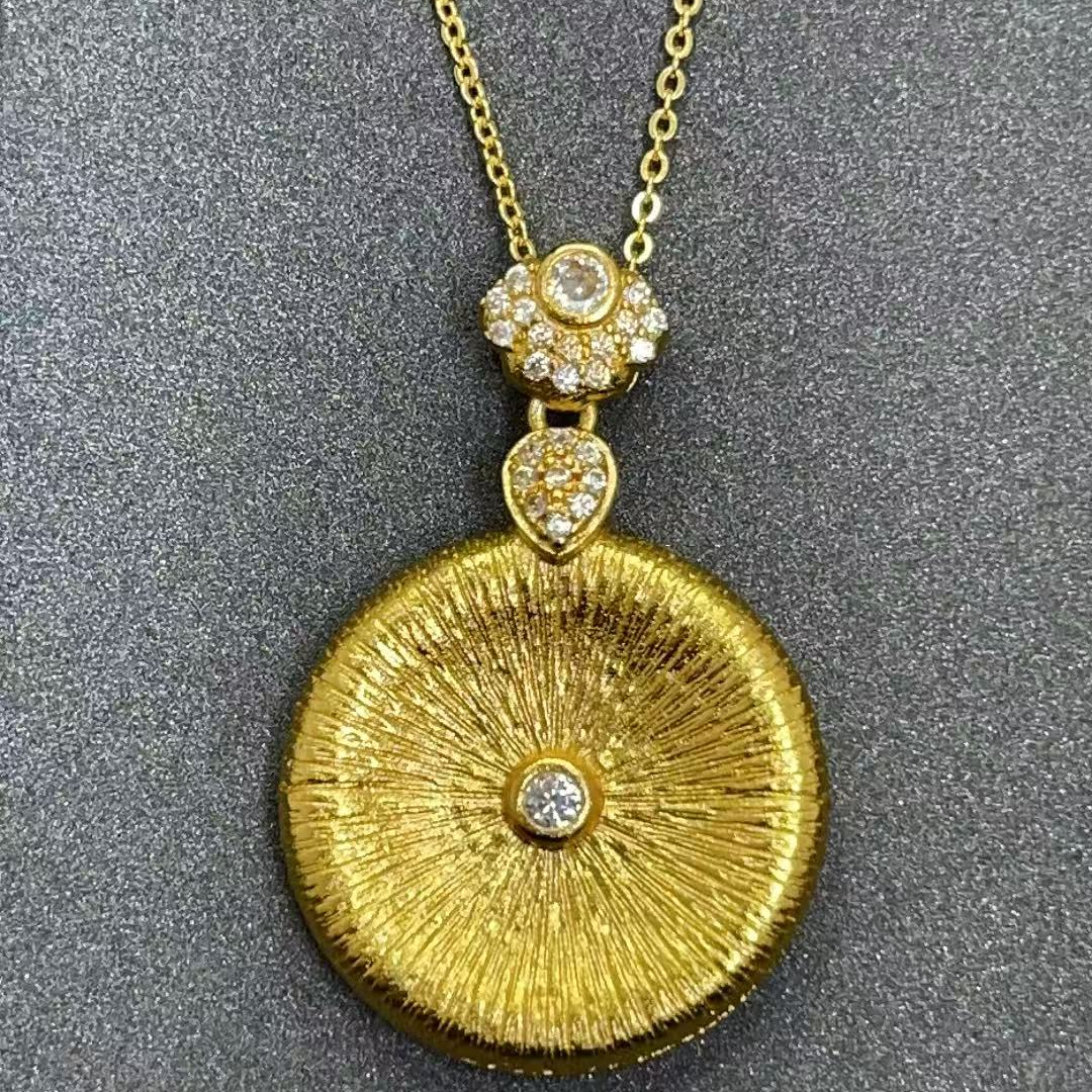 宝阁甄选黄圆盘吊坠091