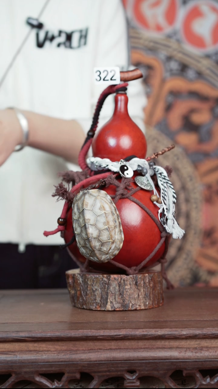 322号大漆葫芦 一物一拍送网兜底座漏斗