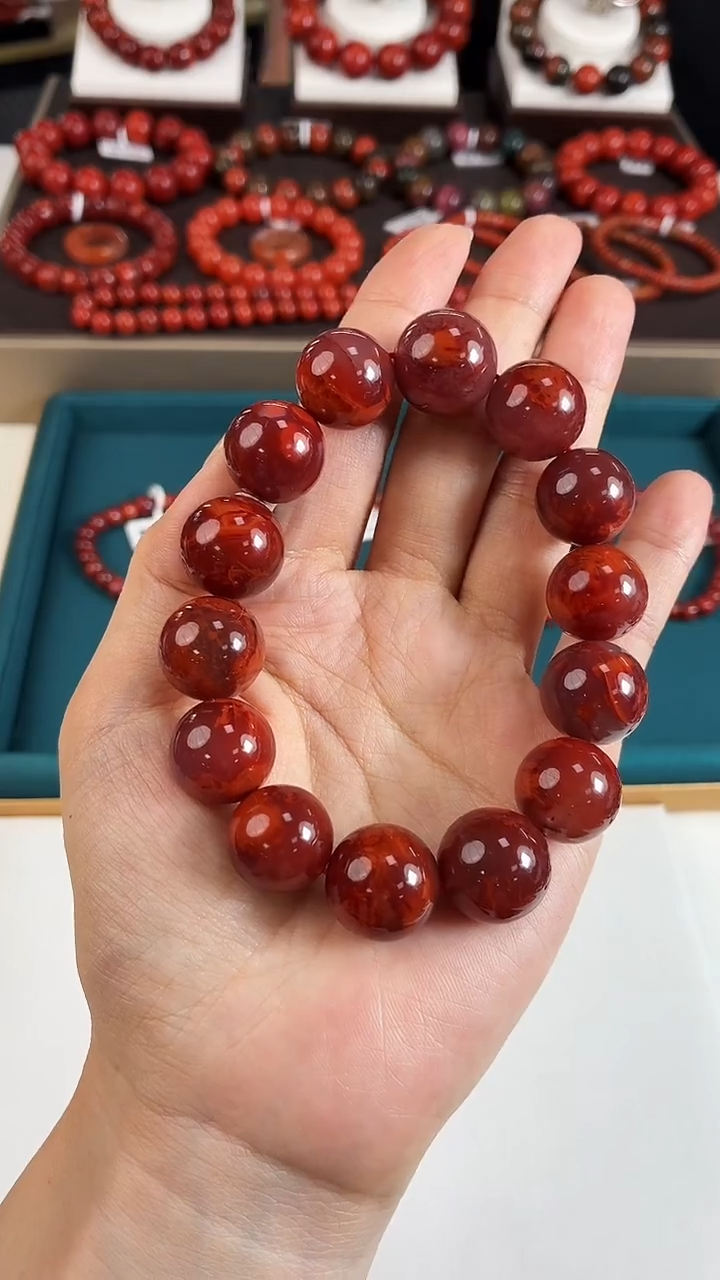 未镶嵌瓦西手串16mm南红玛瑙马****6一个/条