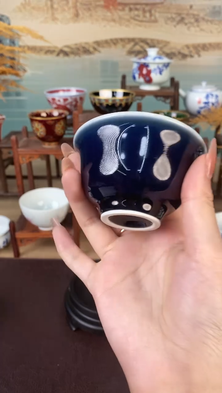 高温釉下景德镇手工手绘茶器1