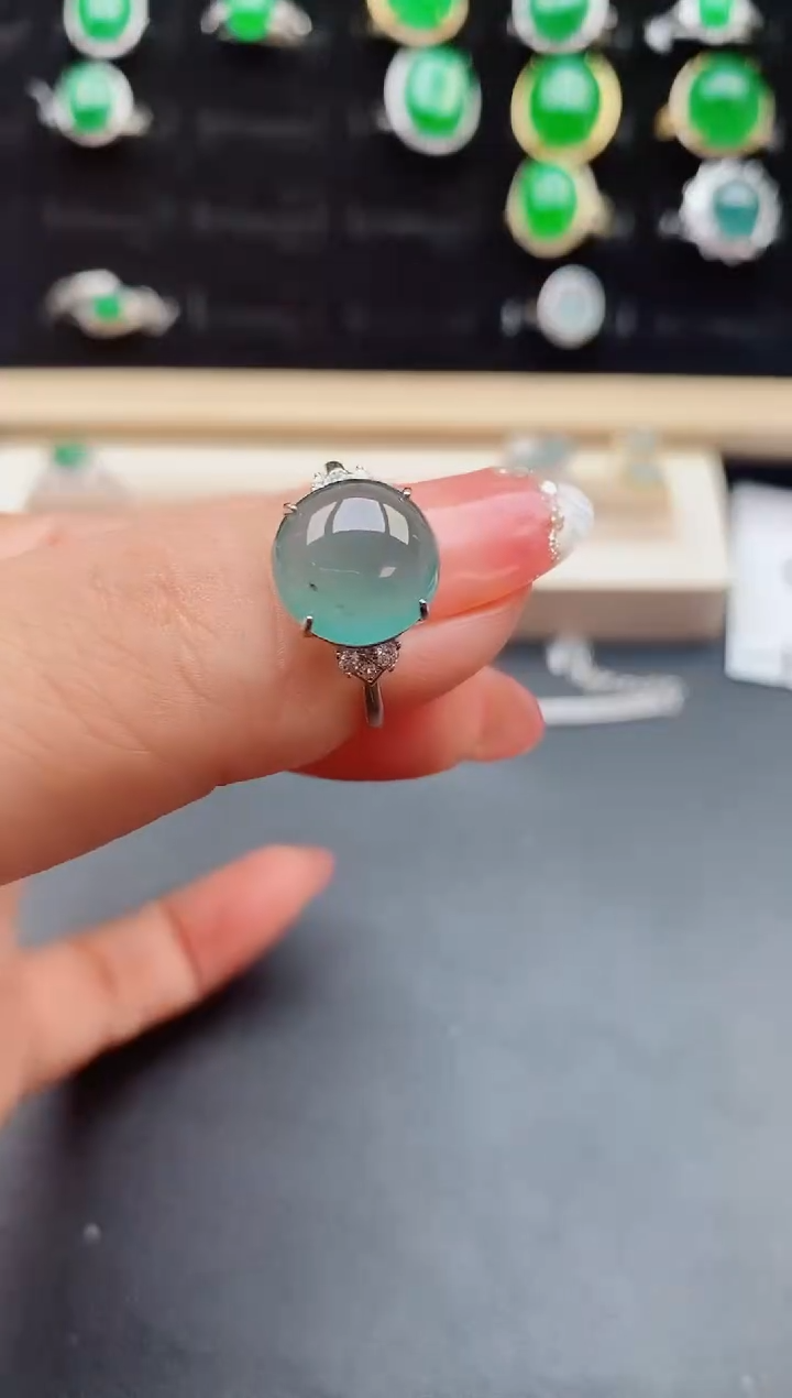 【闪购商品】翡翠戒指银S925镶嵌80005