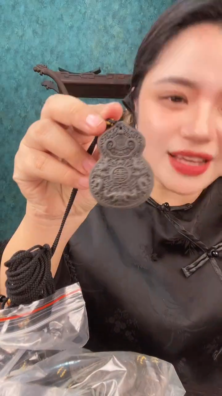 珠串黑财神香方大葫芦香牌