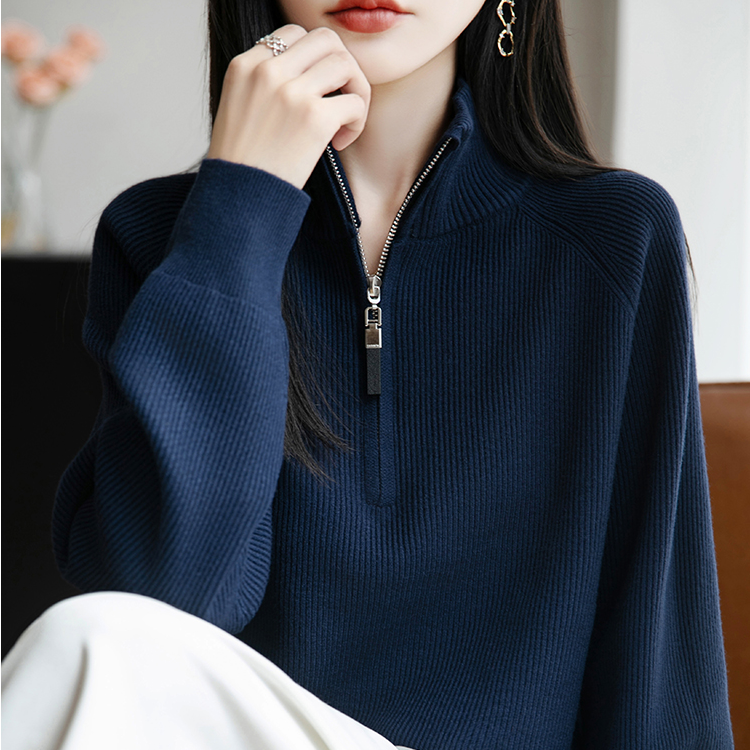 早秋拉链高领哺乳针织打底衫女2025新款春秋上衣洋气产后秋冬毛衣