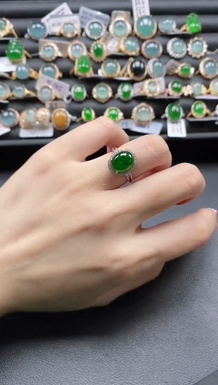 【闪购商品】翡翠戒指银S925镶嵌11111