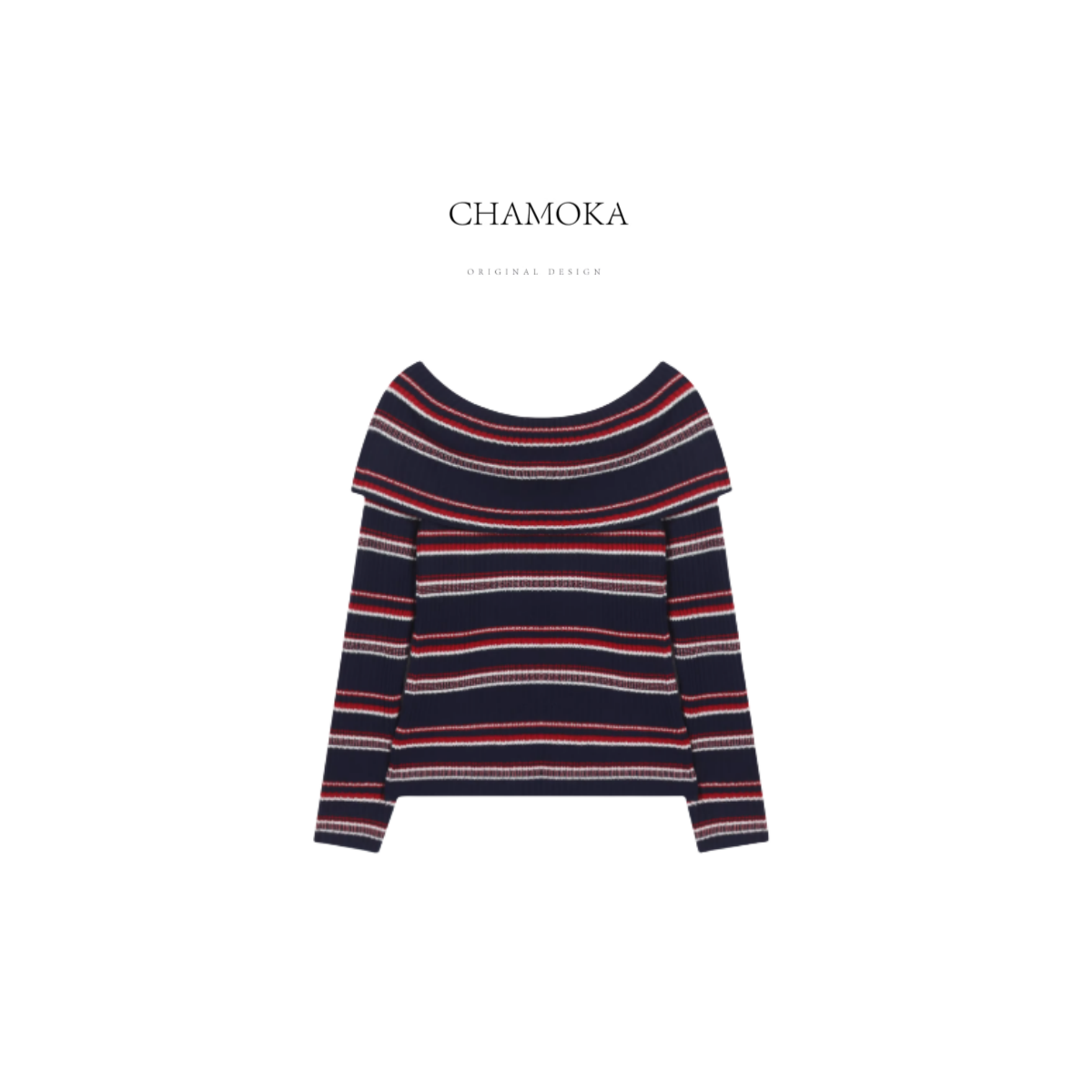 【周日专场】时髦百搭显瘦设计感一字肩曲珠纱针织L1161