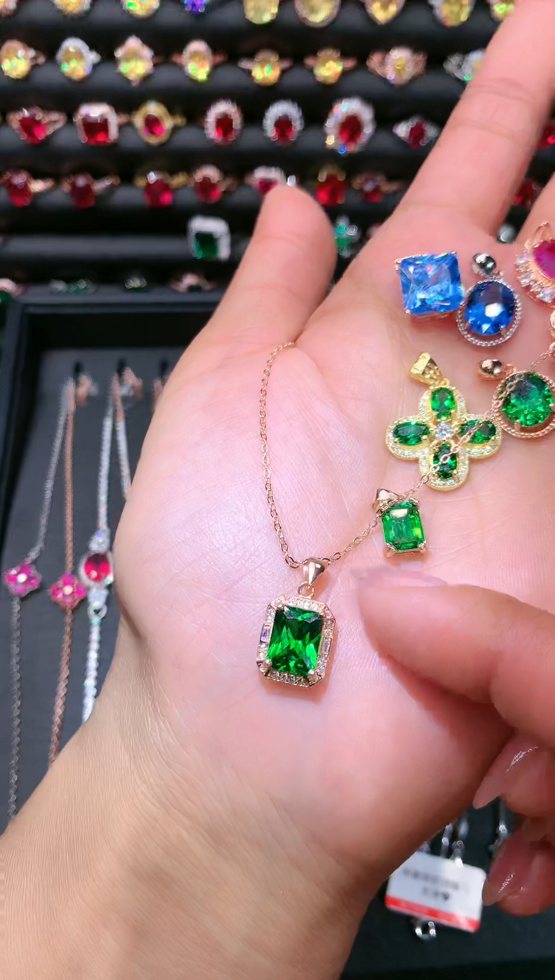 【闪购商品】透辉石吊坠银S925镶嵌79