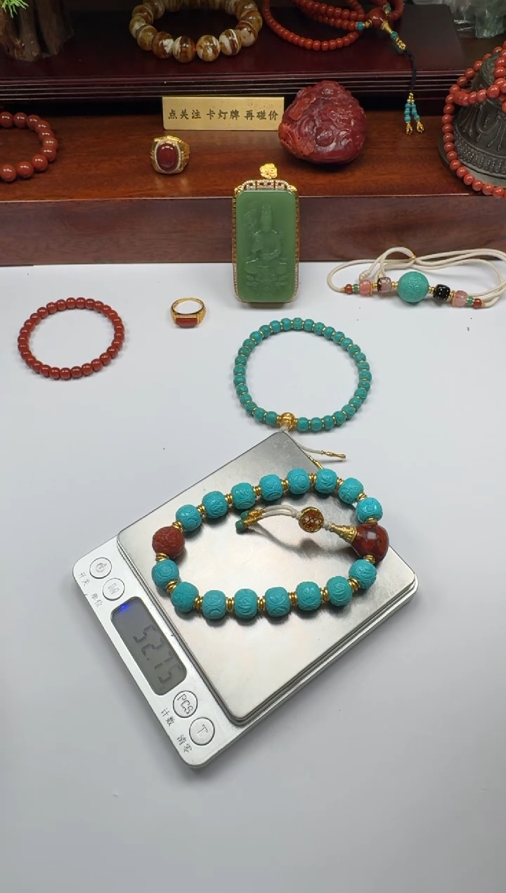 【闪购商品】绿松石手串手串18K金镶嵌手串手串