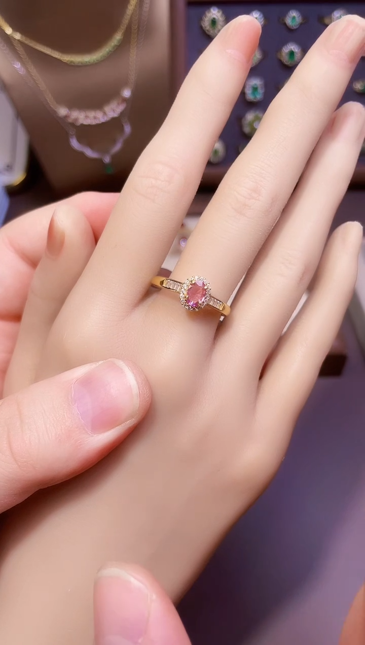 【闪购商品】彩色蓝宝石戒指银S925镶嵌一条