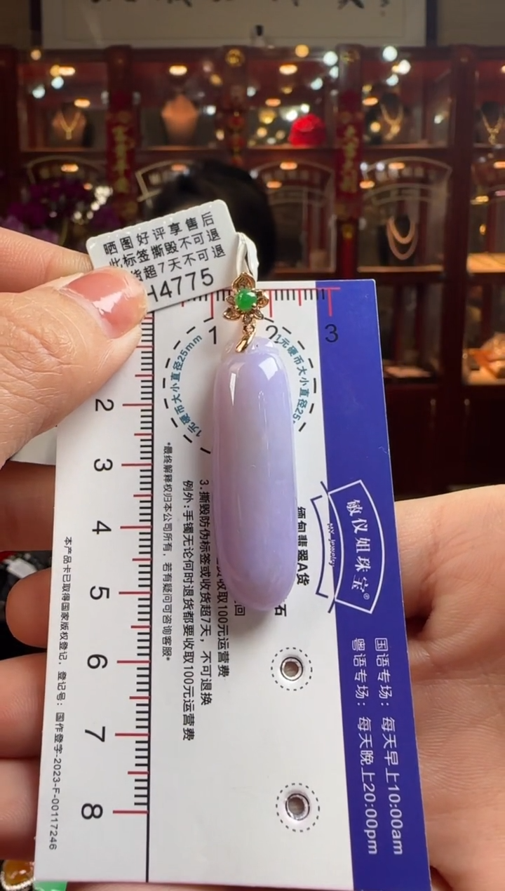 【闪购商品】翡翠颈饰18K金镶嵌H4775紫福瓜