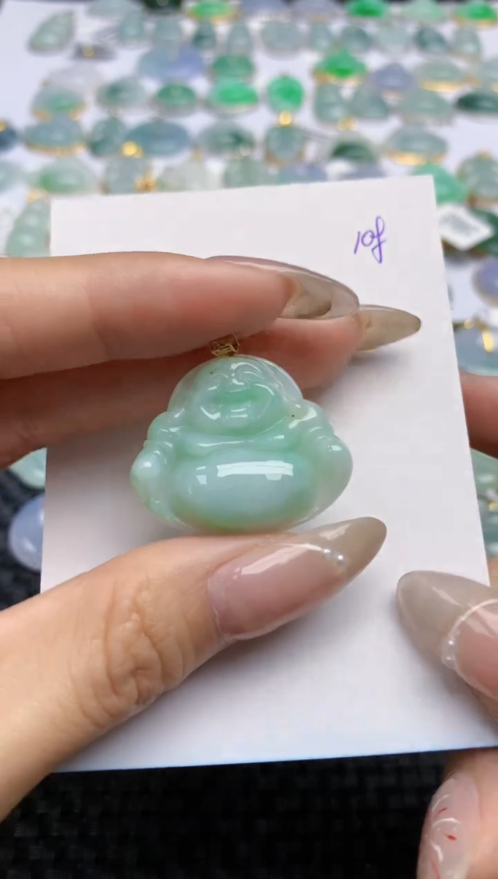 【闪购商品】翡翠颈饰18K金镶嵌天然翡翠A货