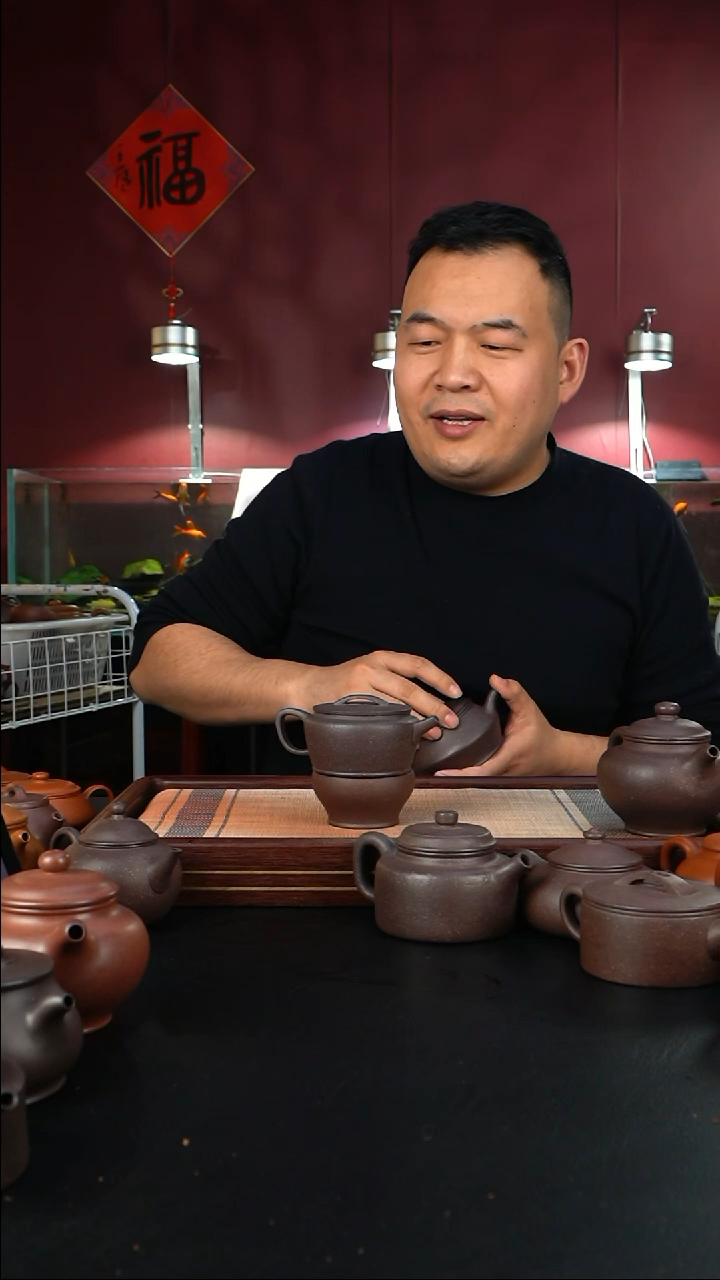 【闪购商品】紫砂茶壶xj  粗砂天青  大蕴汉瓦+杯