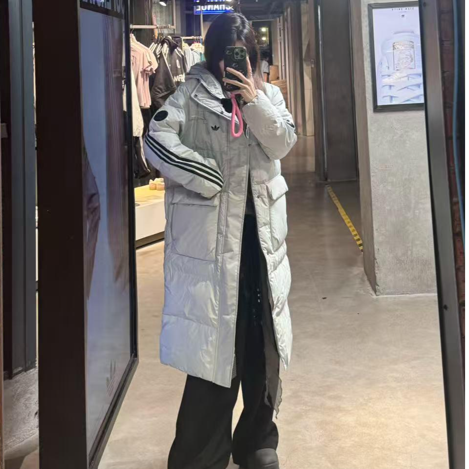 adidas/阿迪达斯暖「芯」科技保暖长款运动冬季鸭绒羽绒服 KC2566 