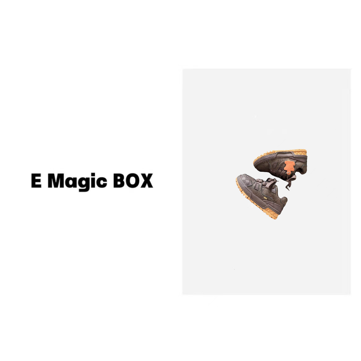 E Magic Box童装“小驴棋盘格”儿童限量款春秋魔术贴板鞋A53089