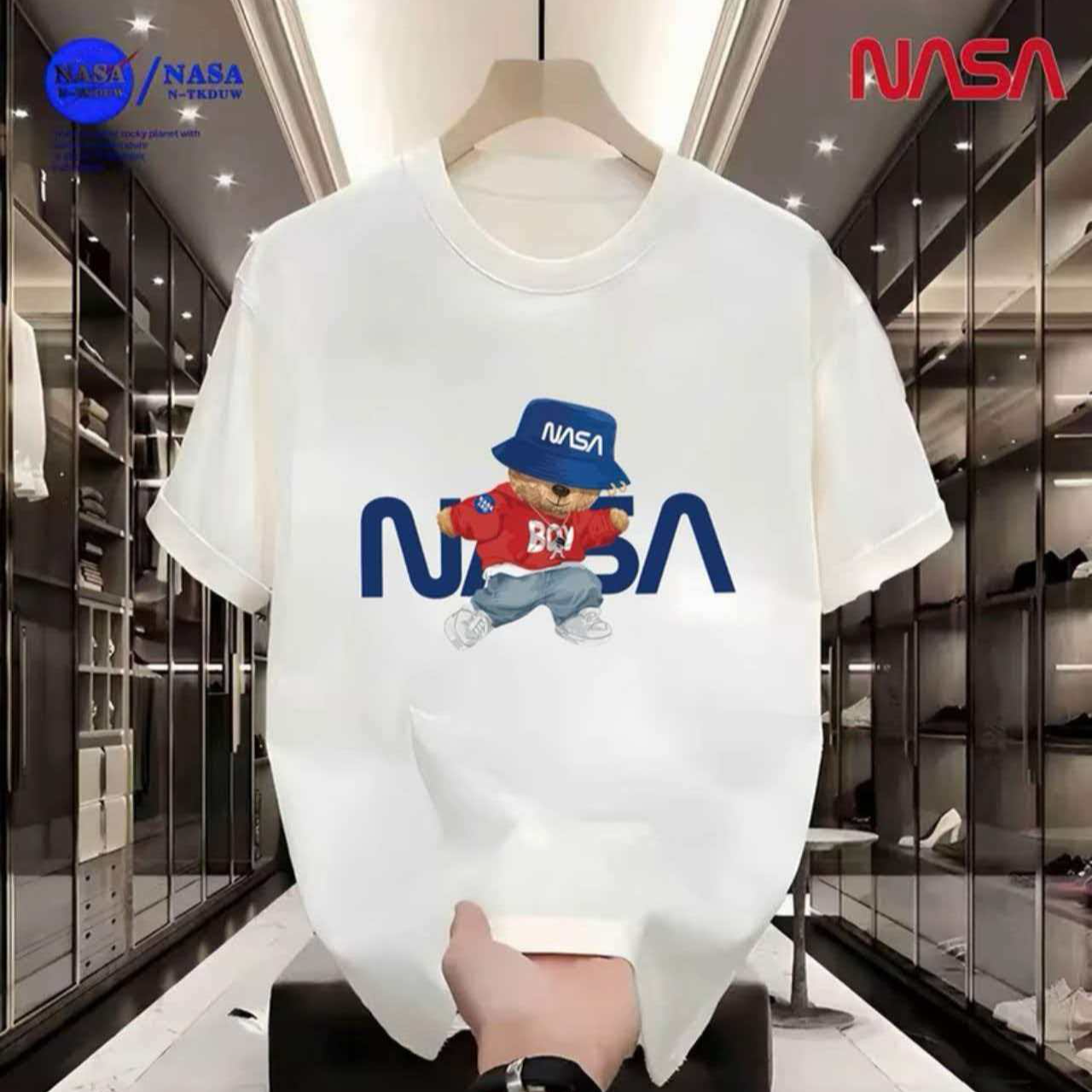 J-25NASA联名纯棉夏季圆领短袖T恤微宽松时尚男女同款休闲百搭