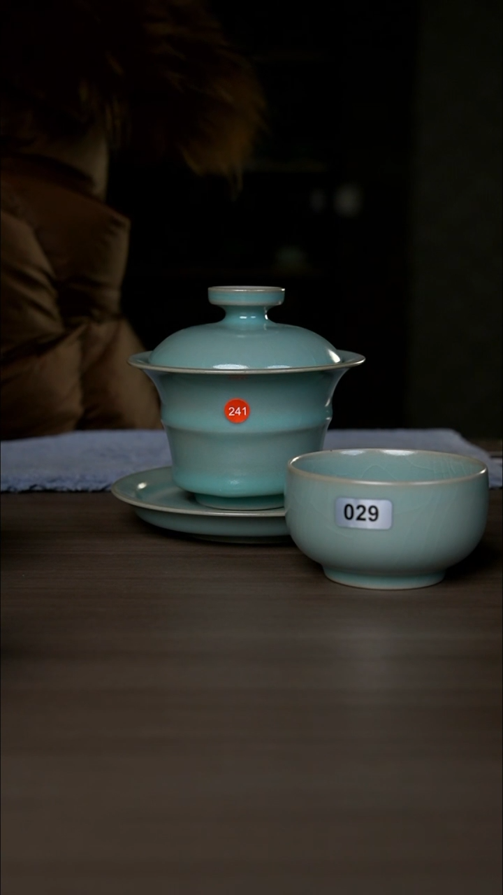 【闪购商品】杯241仿古竹节盖碗加29罗汉杯微瑕