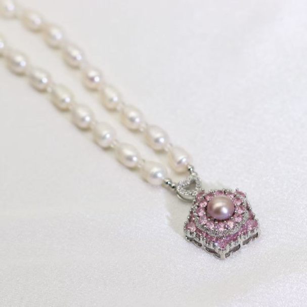 非金属珐琅项链 时来运转银色项链