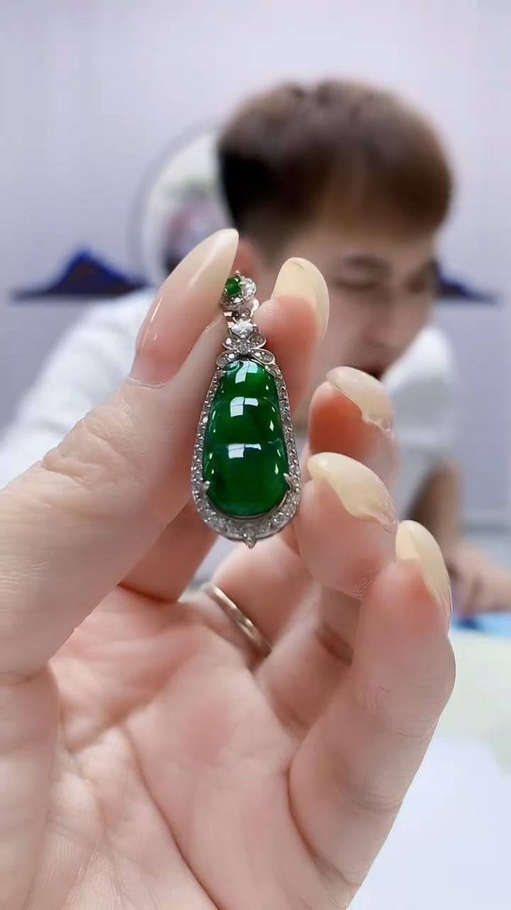 定制翡翠未镶嵌4868DD-毛货挂件87