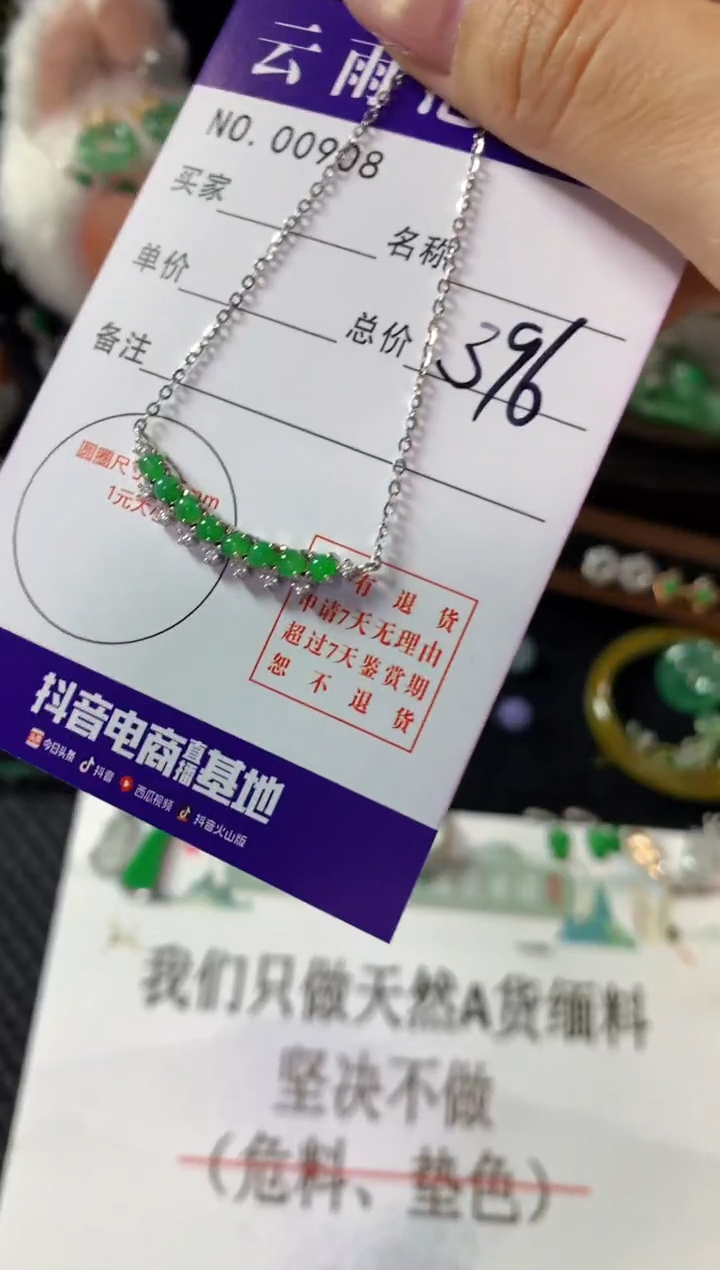 翡翠银S925镶嵌颈饰翡翠