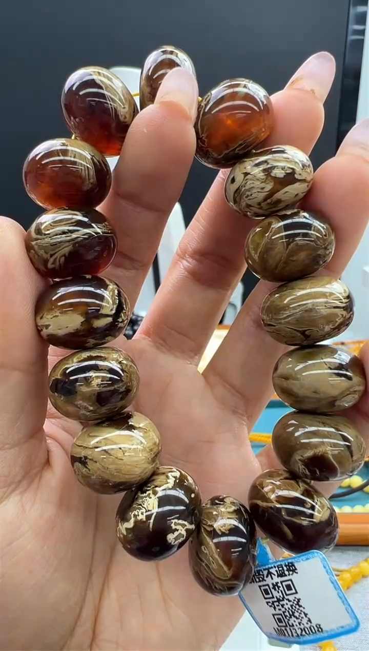 【闪购商品】琥珀手链未镶嵌90秒拍号