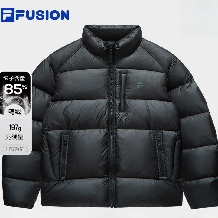 FILA FUSION斐乐25冬季情侣款短款时尚运动休闲立领T11U545901F