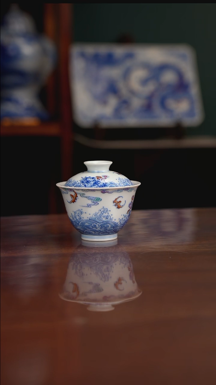空山明月 新斗彩 海水