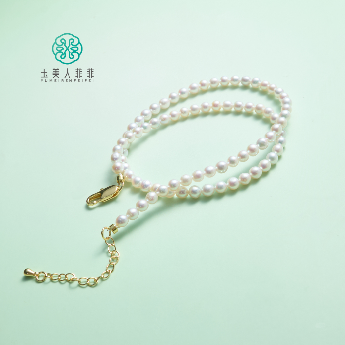 石惑珠宝~珍珠项链约3-4mm+/多样性发一