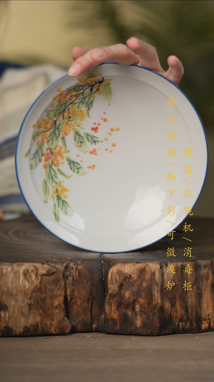 瓷片景德镇高温釉下彩可微波烤箱洗碗机