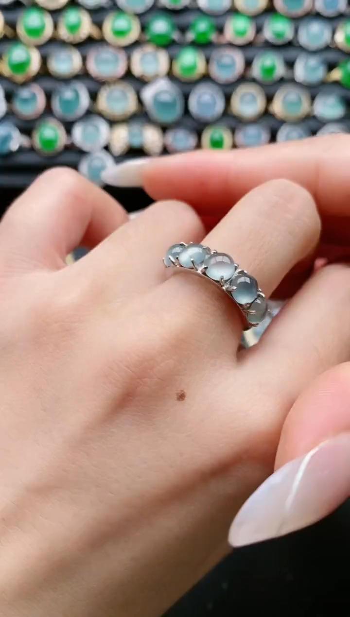 【闪购商品】翡翠戒指银S925镶嵌1111111