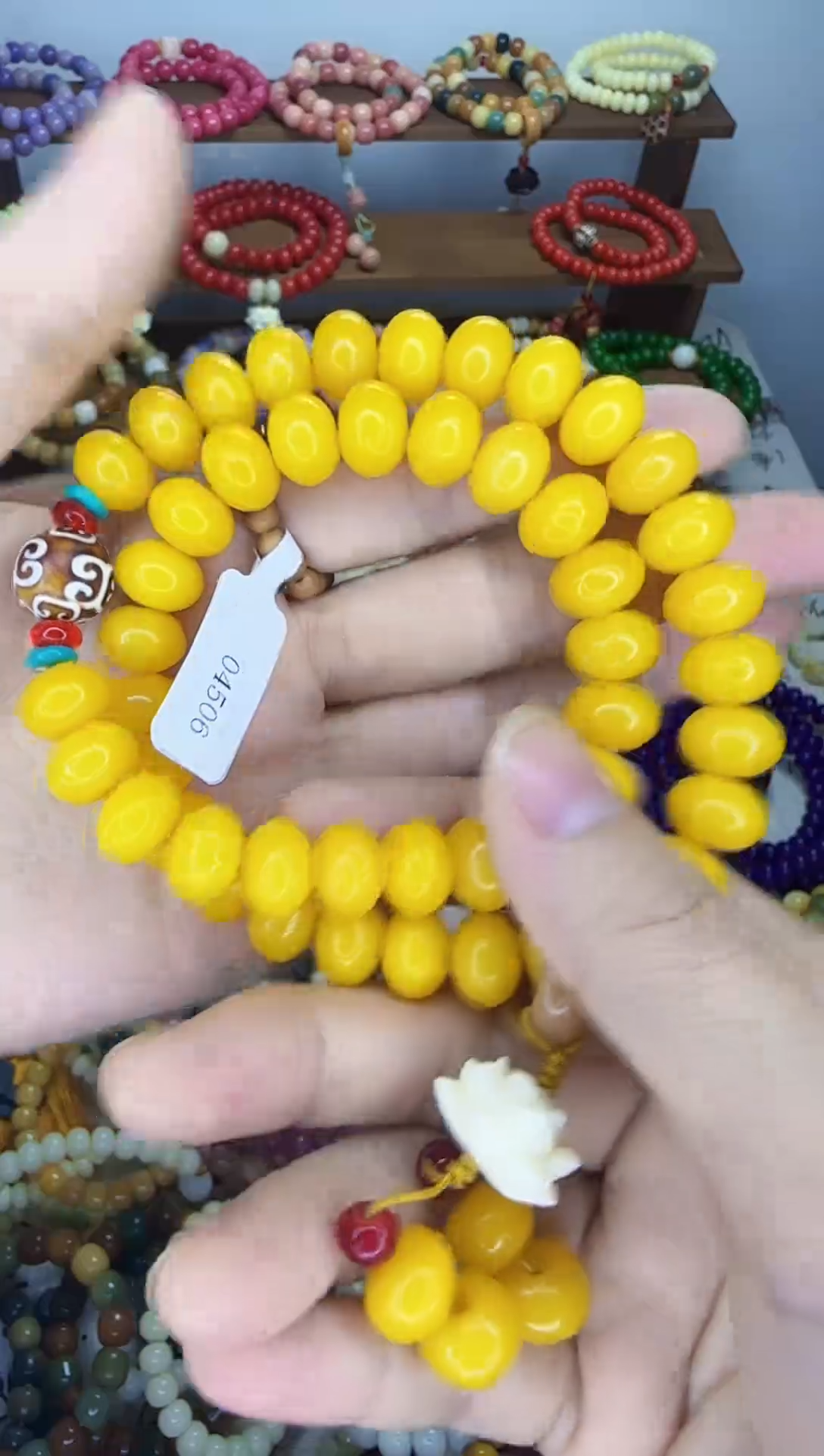 【闪购商品】菩提根/象牙果手串双圈双圈莲花吊坠8*10