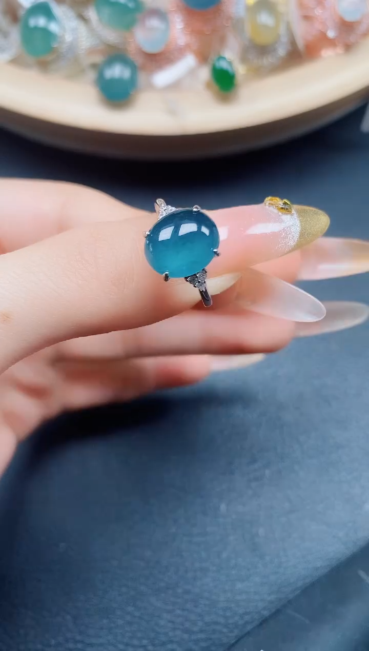 【闪购商品】翡翠戒指银S925镶嵌翡翠