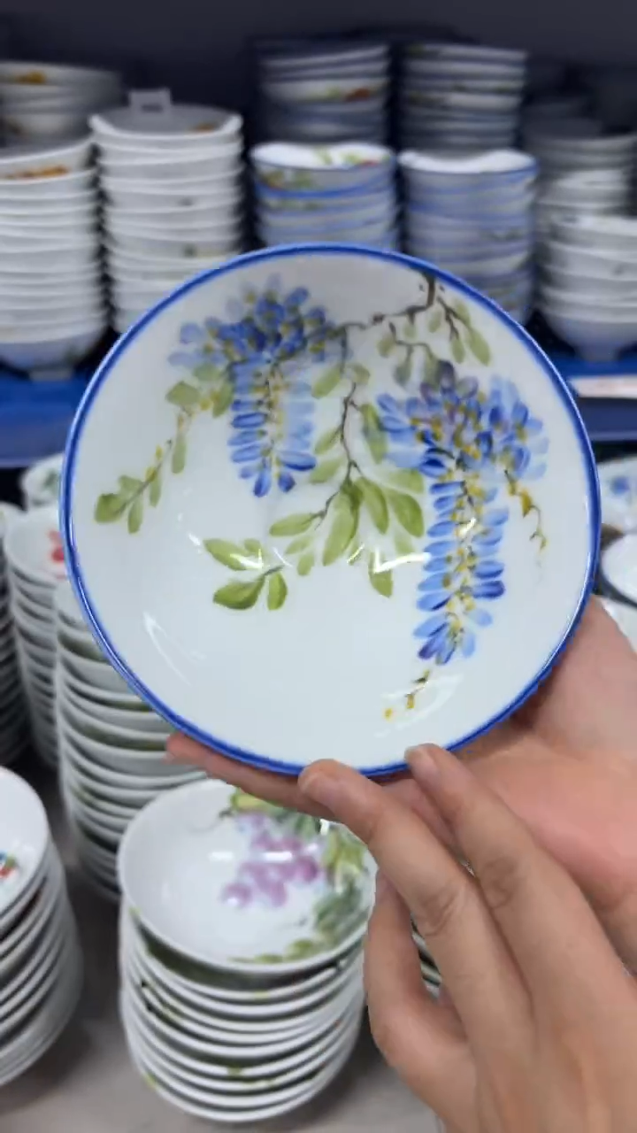 瓷片景德镇陶瓷食品级手绘釉中彩-斗笠碗