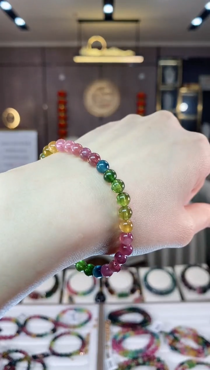 【闪购商品】碧玺单圈手串5mm+未镶嵌一物一证dan