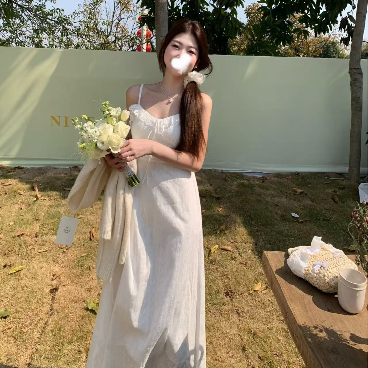 2025春夏韩版女装连衣裙碎花高腰修身百搭吊带裙休闲显瘦吊带裙女