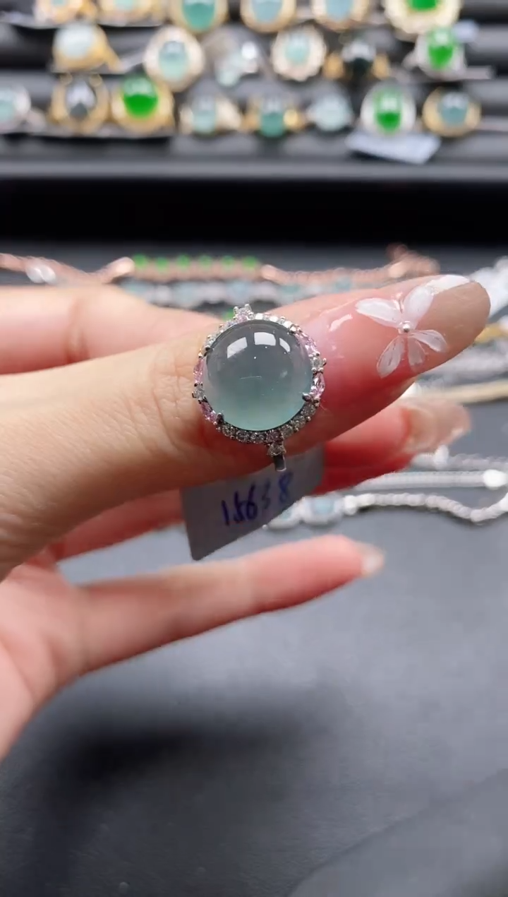 【闪购商品】翡翠戒指银S925镶嵌1111