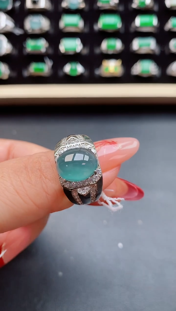 【闪购商品】翡翠戒指银S925镶嵌8508