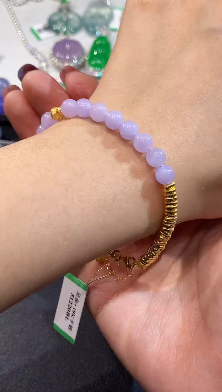 18K金镶嵌手链翡翠多样性发其一