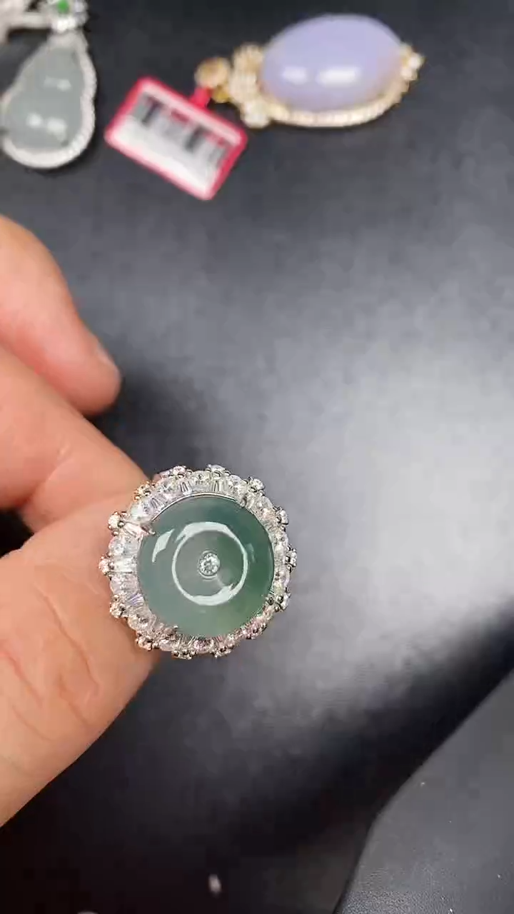 银S925镶嵌戒指翡翠1770