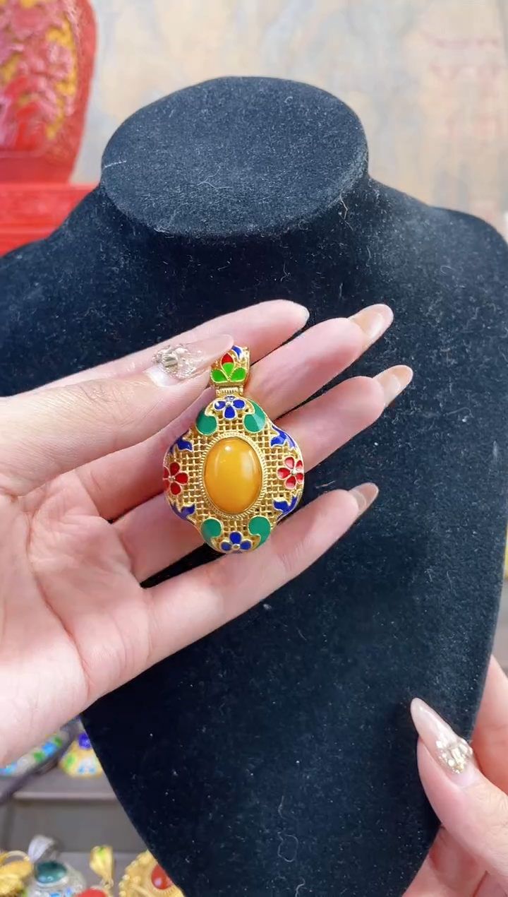 【闪购商品】非遗绝技花丝镶嵌吊坠