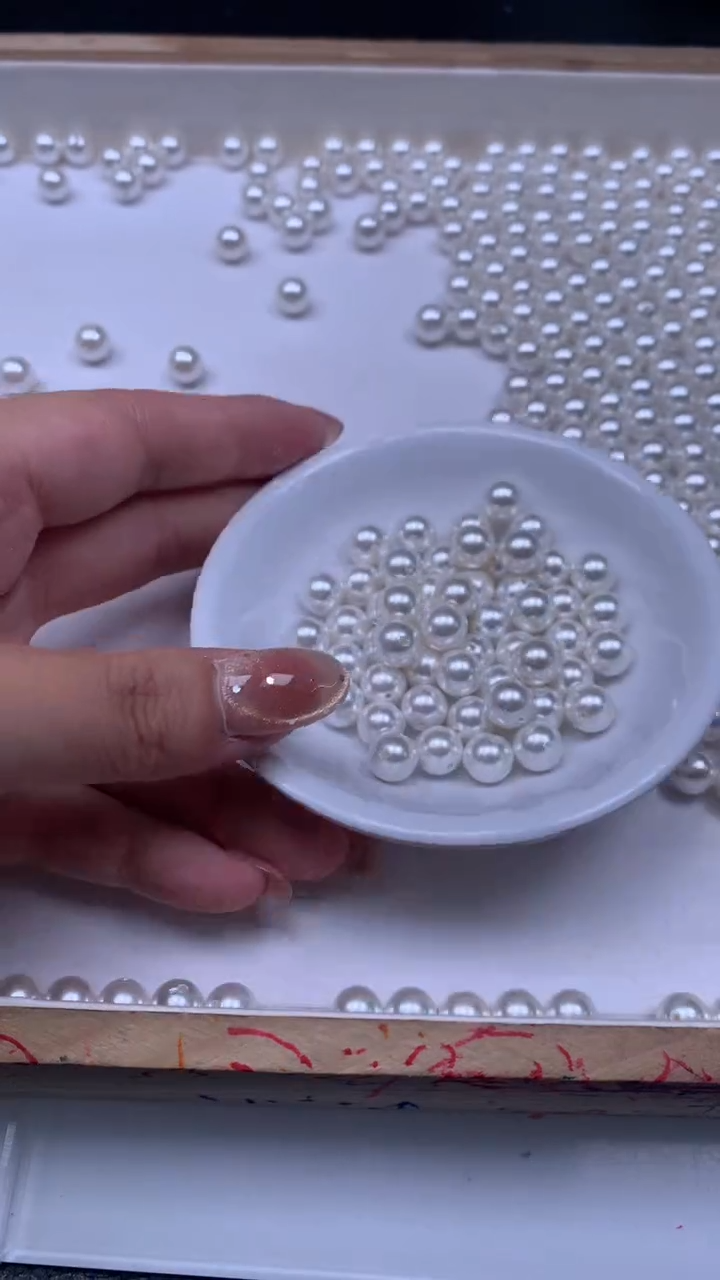 未镶嵌散珠拼合珍珠（马贝珠）B781 白贝珠8mm25个8.8元