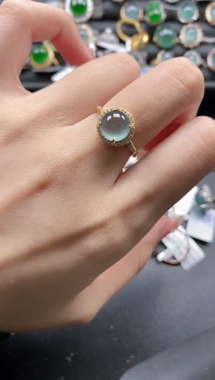 【闪购商品】翡翠戒指银S925镶嵌111141-
