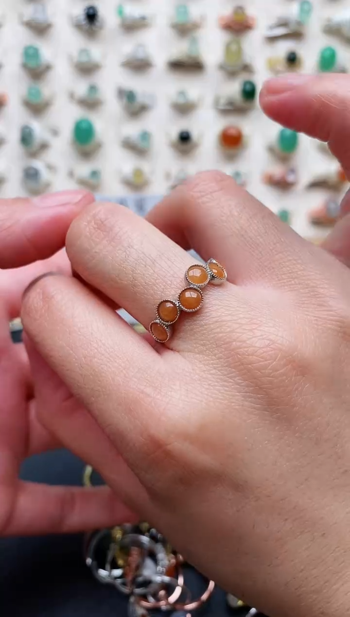 【闪购商品】翡翠戒指银S925镶嵌天然翡翠111  4+