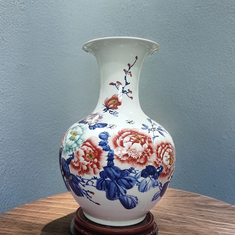 景德镇钟一鸣老师手工手绘花瓶