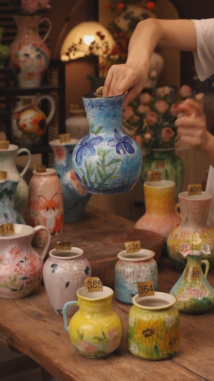 陶瓷431景德镇设计师手作花器摆件侘寂风