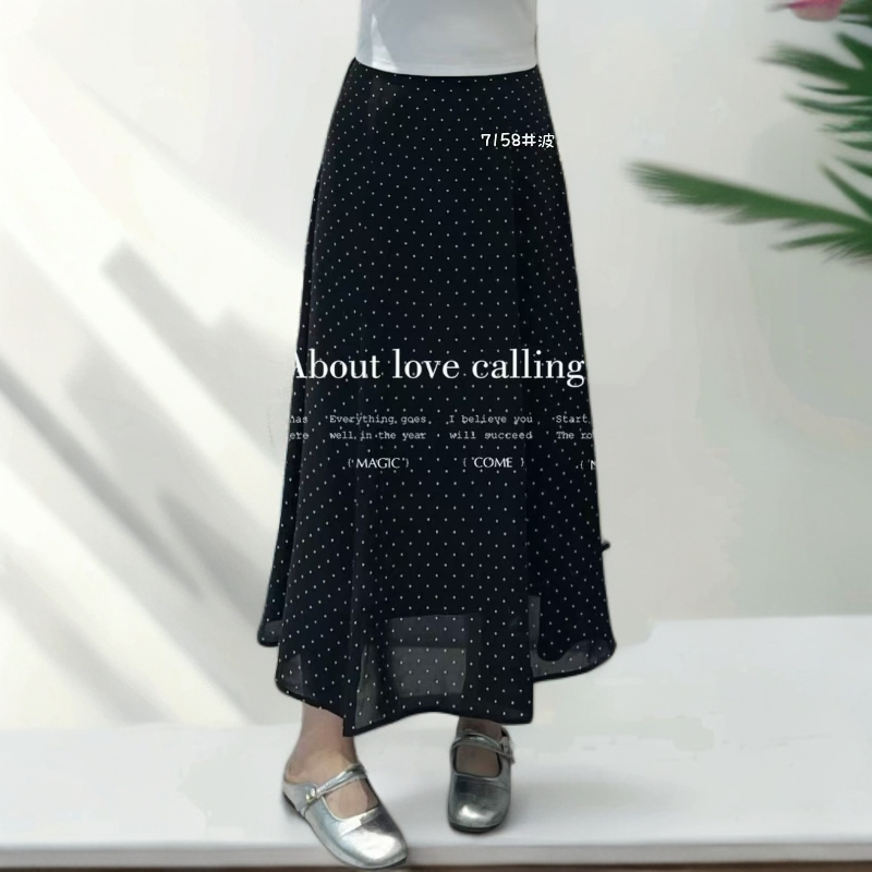 夏季款7158气质显瘦波点半身裙