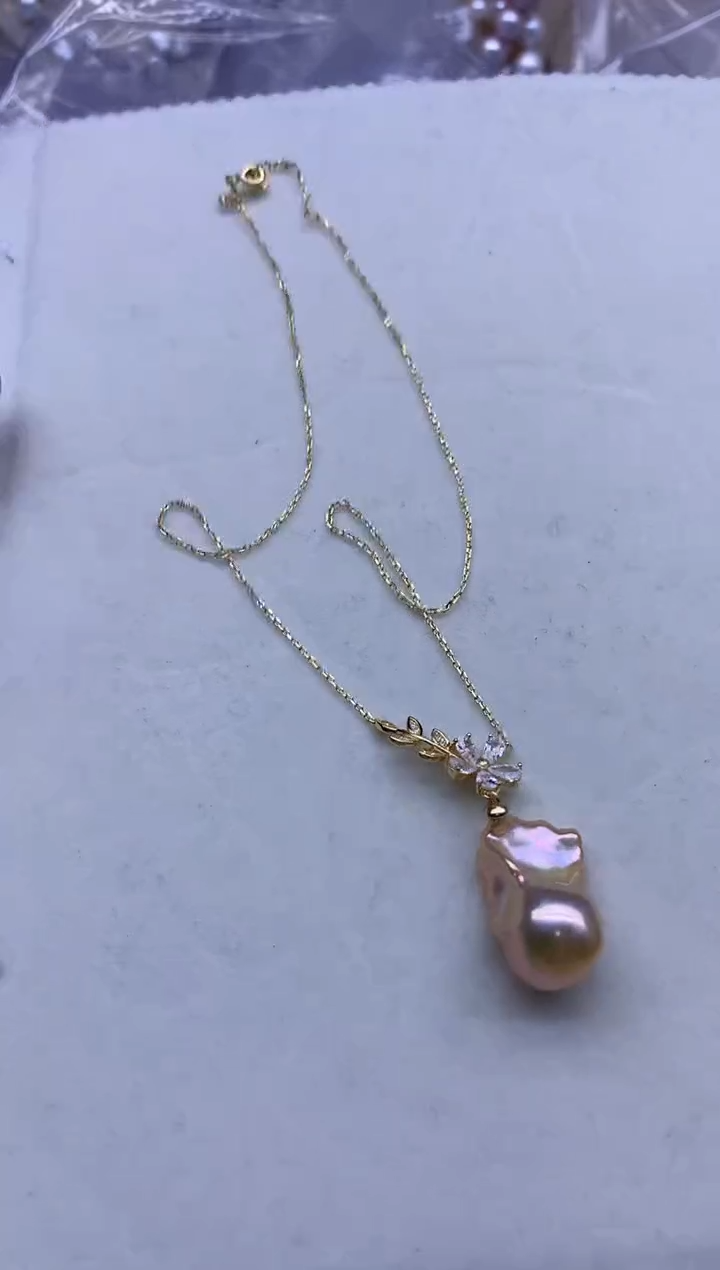 【闪购商品】淡水珍珠项链银S925镶嵌淡水珍珠项链