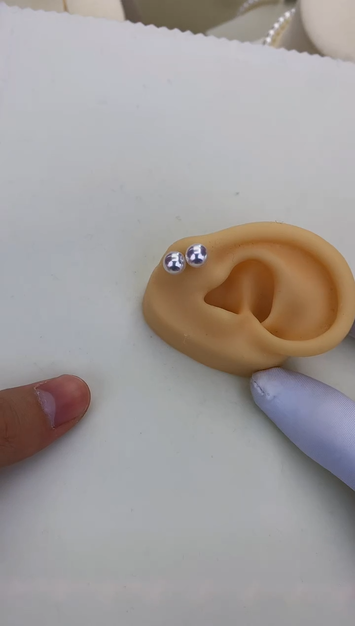 18K金镶嵌DA海水珍珠 GD003 6-7 素钉定制