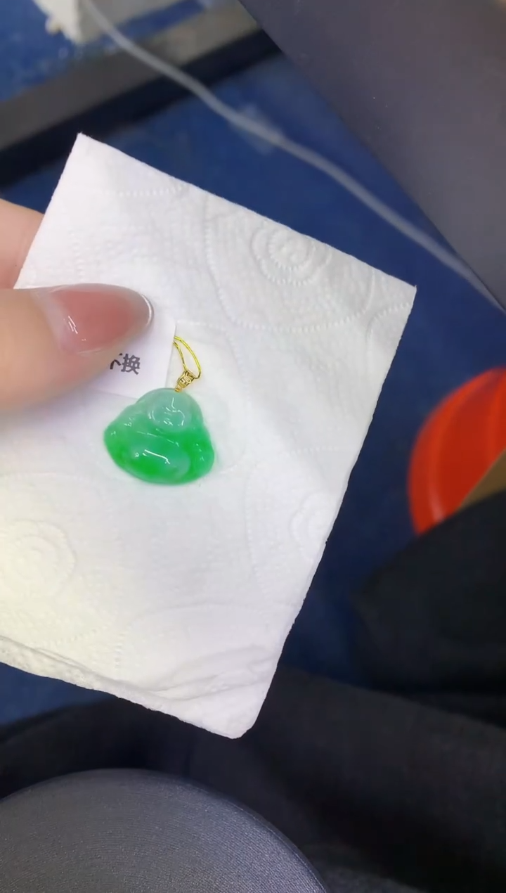 颈饰18K金镶嵌翡翠缅甸天然翡翠A货141